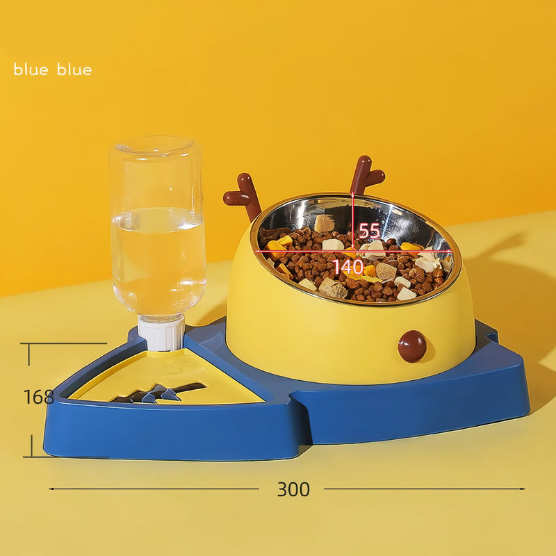 anti-overturning double pet bowl, view 4 - MRSLM