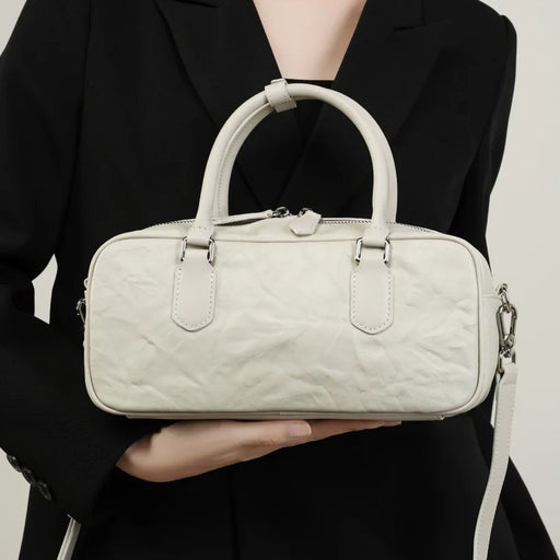 genuine leather baguette handbag - MRSLM