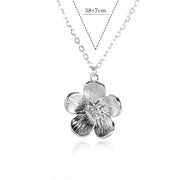 elegant floral stainless steel necklace, view 2 - MRSLM