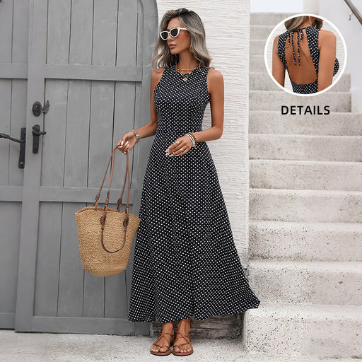 retro backless polka dot dress - MRSLM