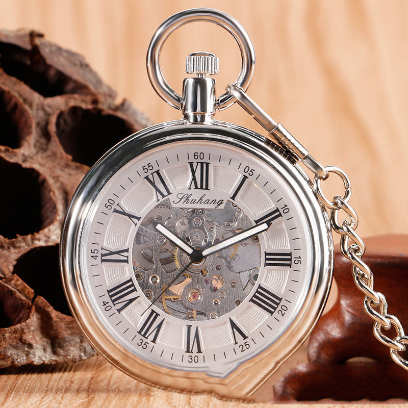 open-face automatic mechanical pocket watch - MRSLM