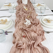 semi-sheer gauze table runner, view 3 - MRSLM