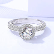 1 karat moissanite ring set, view 4 - MRSLM