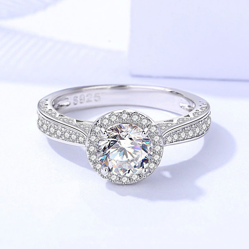 1 karat moissanite ring set, view 4 - MRSLM