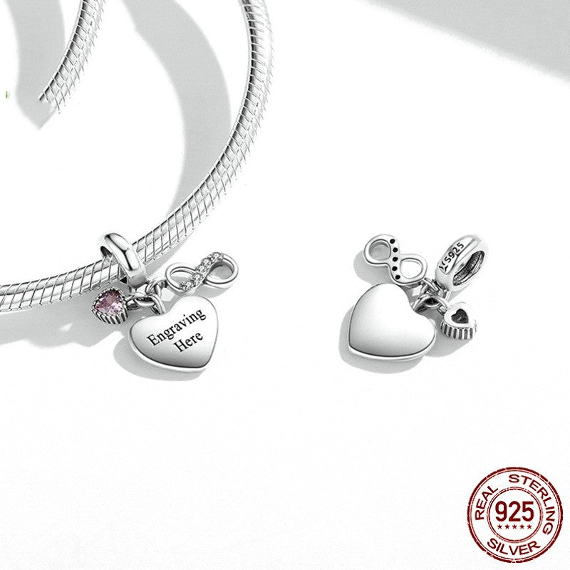 endless love s925 silver bead pendant, view 2 - MRSLM