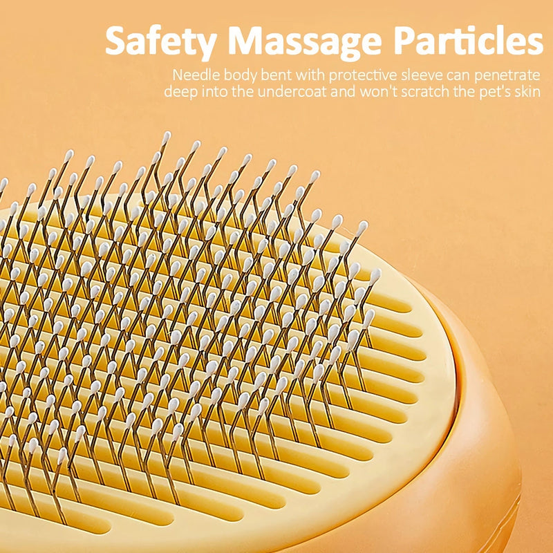 self-cleaning pet grooming comb, view 6 - MRSLM