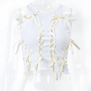women's french cut-out short vest top, view 6 - MRSLM