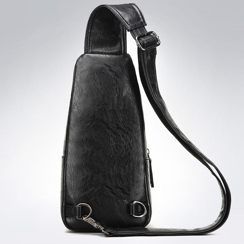 Men's chest single shoulder bag with charging port, view 2 - MRSLM