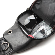 Men's chest single shoulder bag with charging port, view 3 - MRSLM