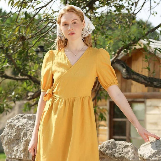 linen puff sleeve mini dress - MRSLM
