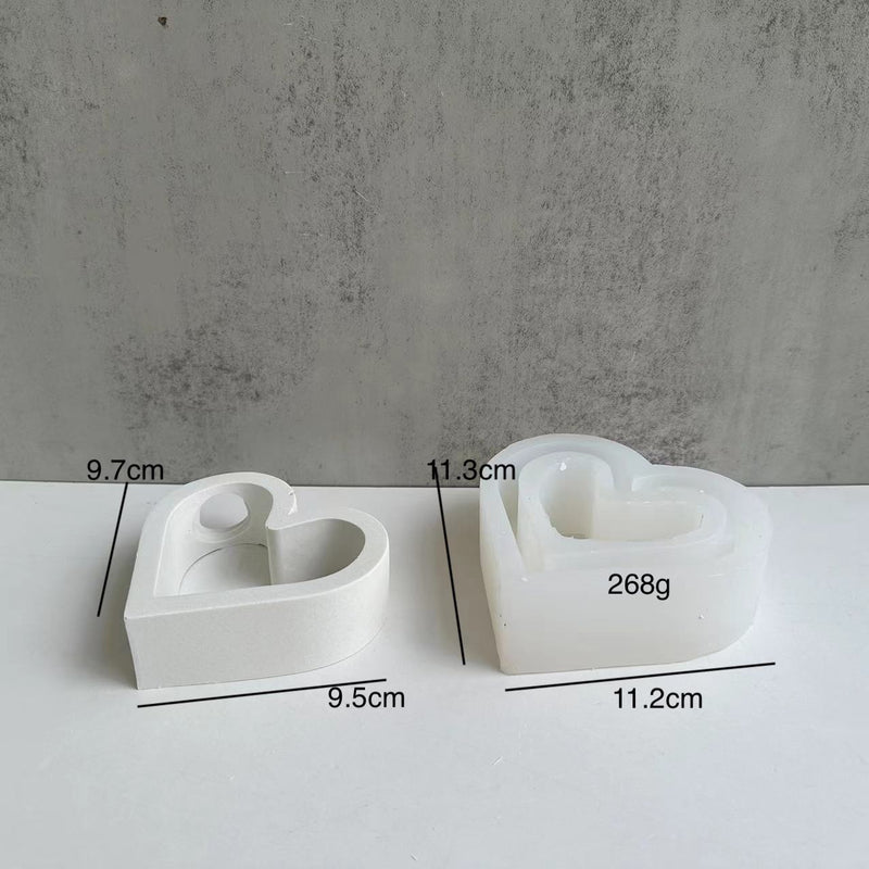 heart hydroponic vase silicone mold, view 5 - MRSLM