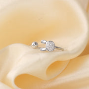 925 silver rabbit tail open ring, view 3 - MRSLM