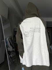 loose double hood cotton cardigan sweater, view 5 - MRSLM
