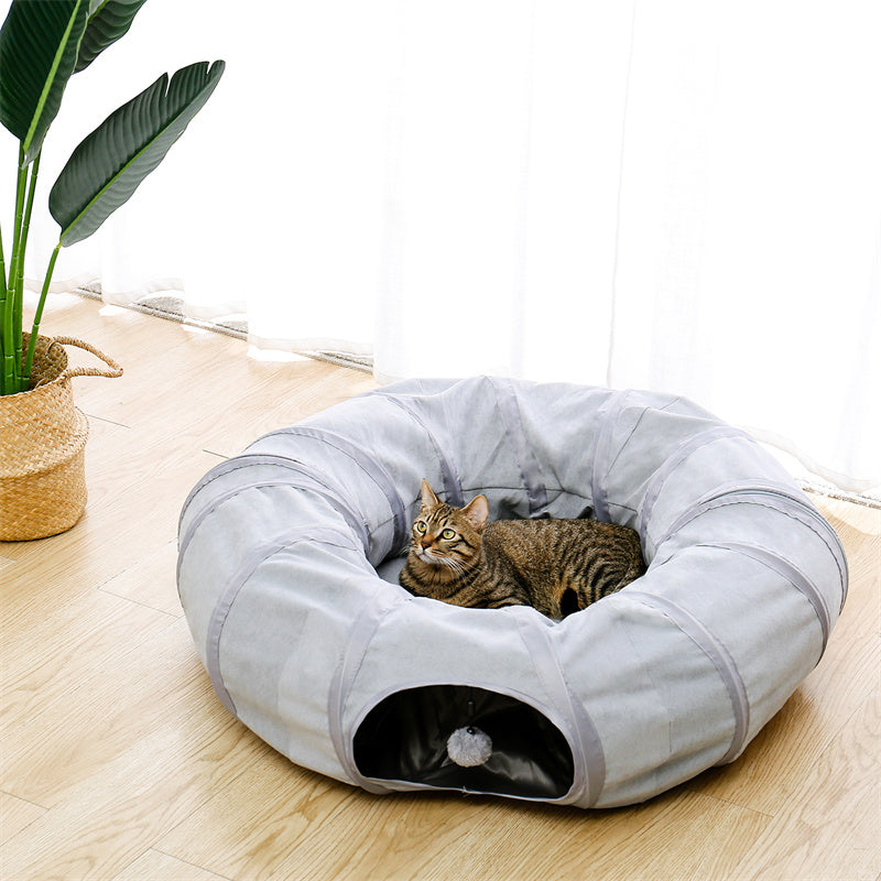 interactive collapsible cat tunnel bed, view 4 - MRSLM