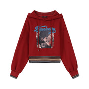 red fleece hoodie for women, view 2 - MRSLM