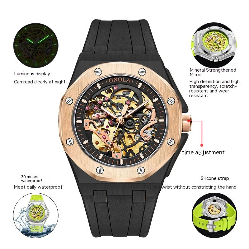 Hollow automatic mechanical watch, view 6 - MRSLM