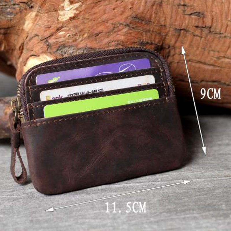 Vintage First Layer Cowhide Card Purse