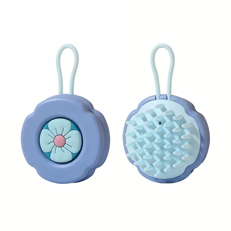 flower pattern silicone shampoo brush, view 4 - MRSLM