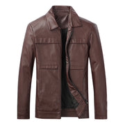 men's faux leather motorcycle jacket, view 4 - MRSLM