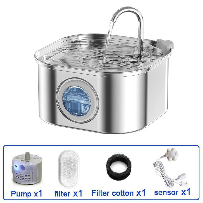 stainless steel cat water fountain 3.2l, view 2 - MRSLM