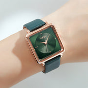 women's square dial leather strap watch, view 5 - MRSLM