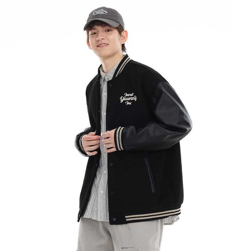 american retro baseball embroidered jacket, view 2 - MRSLM