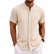 men's linen short sleeve shirt, view 7 - MRSLM