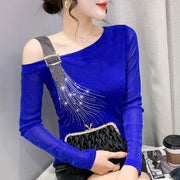 women's off-the-shoulder slim fit top, view 3 - MRSLM