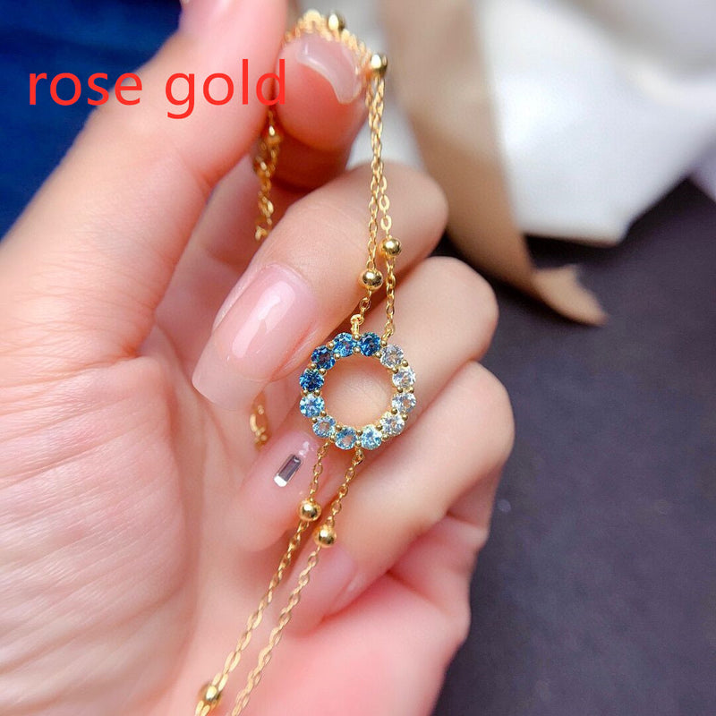 natural blue topaz silver bracelet, view 4 - MRSLM