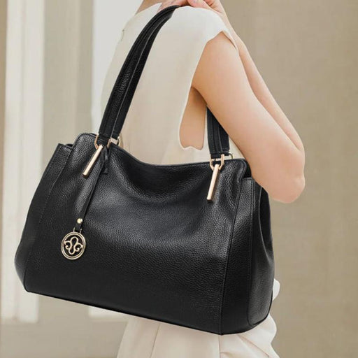 Genuine leather women's large capacity tote bag - MRSLM