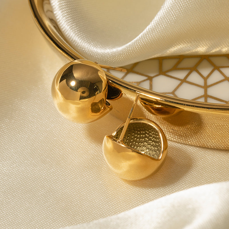 gold plated cutout drop earrings, view 5 - MRSLM