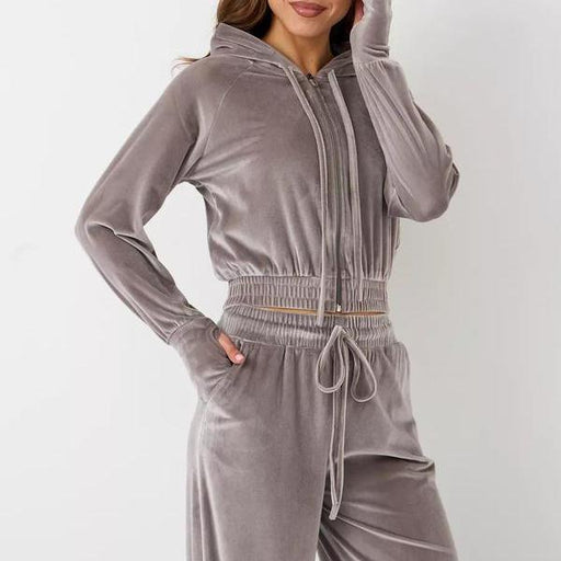 women's velvet two-piece sports set - MRSLM