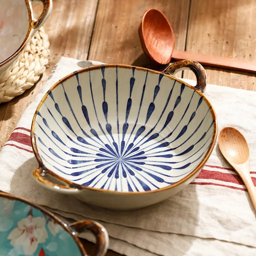 ceramic noodle soup bowl with handle - MRSLM