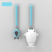 whale-themed silicone toilet brush with wall mount, view 3 - MRSLM