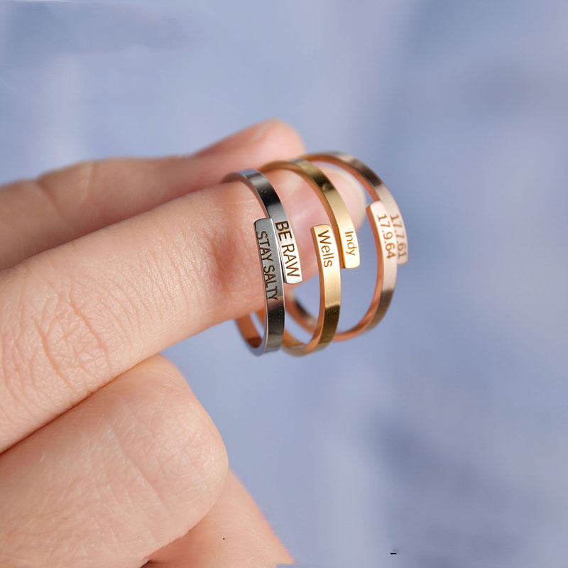 glossy plain steel ring, view 4 - MRSLM