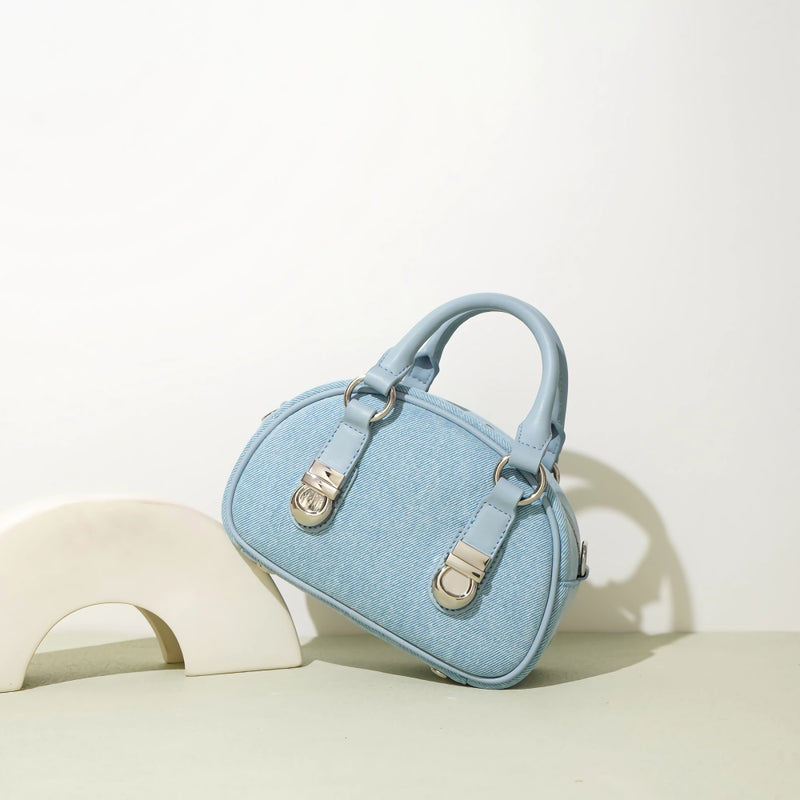 Mini denim handbag, view 8 - MRSLM