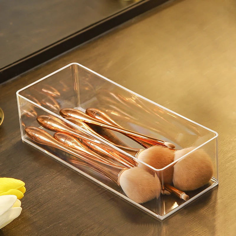 clear acrylic makeup organizer with drawers, view 2 - MRSLM