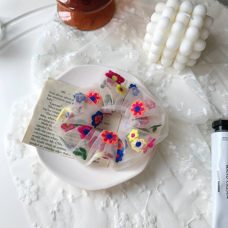 embroidery daisy elastic hair bands, view 8 - MRSLM