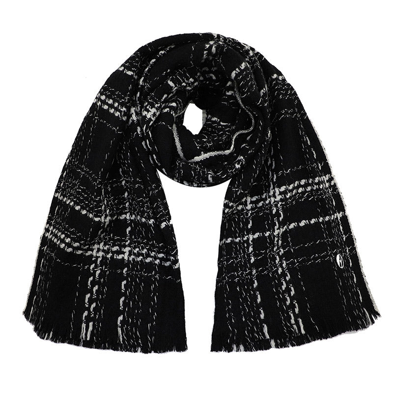 plaid wool scarf pashmina shawl, view 3 - MRSLM