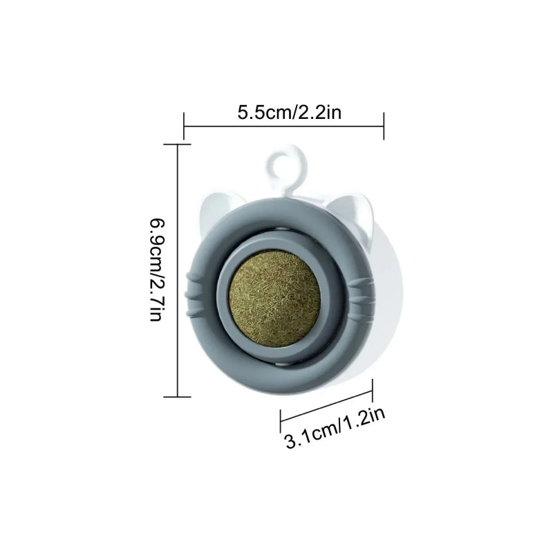 rotating catnip ball toy, view 3 - MRSLM