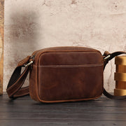 men's retro leather shoulder bag, view 4 - MRSLM
