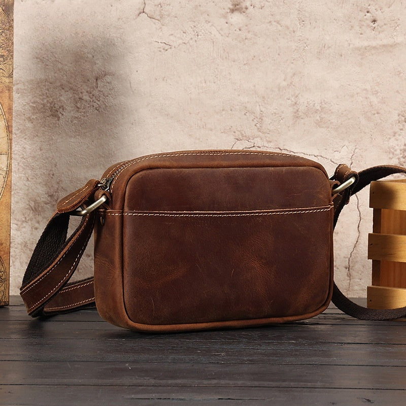 men's retro leather shoulder bag, view 4 - MRSLM