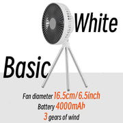 rechargeable camping fan with LED light, view 4 - MRSLM