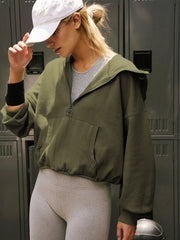 women's half-zip hoodie with pockets, view 27 - MRSLM