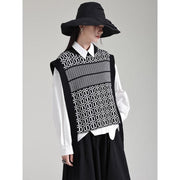 Black knit vintage vest, view 4 - MRSLM