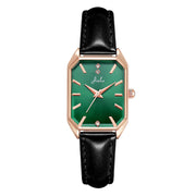 women's simple rectangular leather watch, view 8 - MRSLM