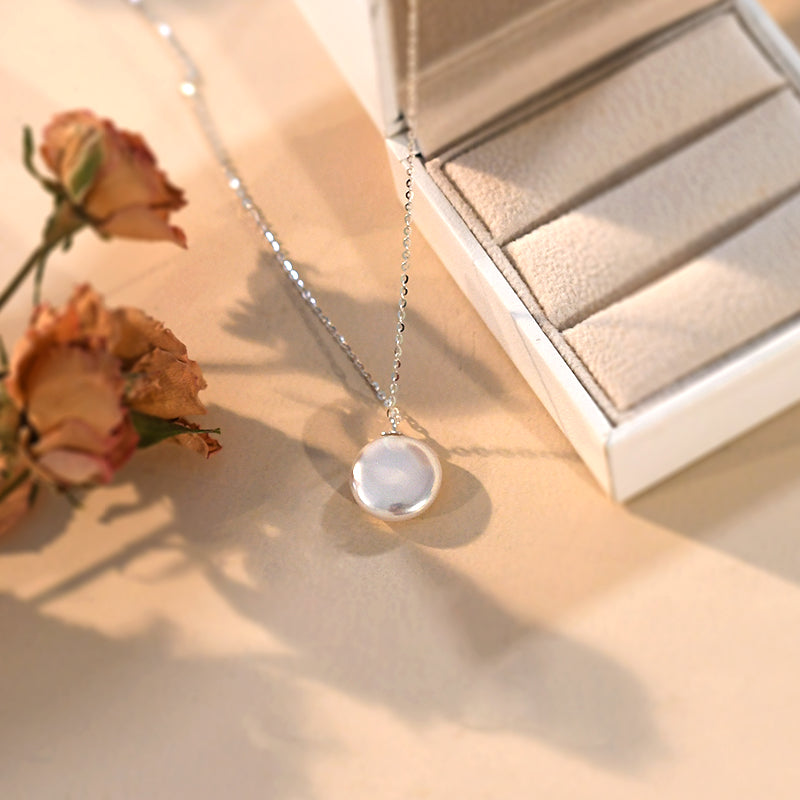 natural mother shell pearl necklace, view 3 - MRSLM