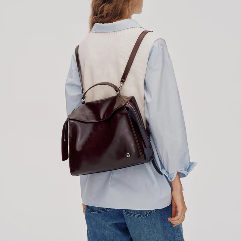 leather travel backpack, view 6 - MRSLM