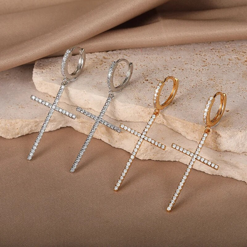 cross dangle earrings, view 5 - MRSLM