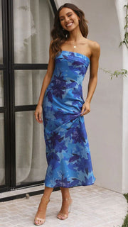 backless printed dress, view 15 - MRSLM